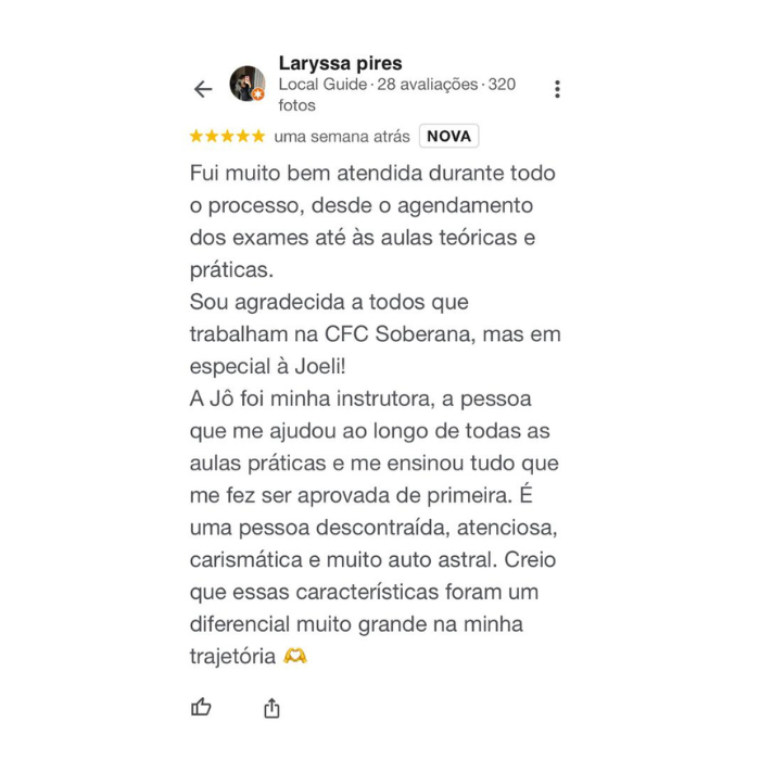 Depoimento de clientes satisfeito