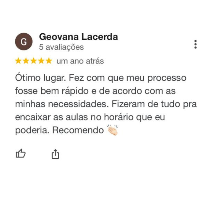 Depoimento de clientes satisfeito no google maps